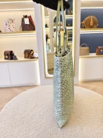 Prada, Crystal Embellished Satin Flat Mini Tote Bag, Mini, Green, Very Very  Good - Image 7