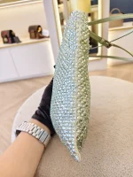Prada, Crystal Embellished Satin Flat Mini Tote Bag, Mini, Green, Very Very  Good - Image 14