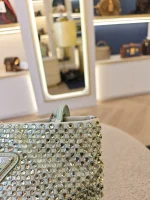 Prada, Crystal Embellished Satin Flat Mini Tote Bag, Mini, Green, Very Very  Good - Image 16