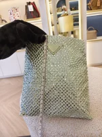 Prada, Crystal Embellished Satin Flat Mini Tote Bag, Mini, Green, Very Very  Good - Image 31