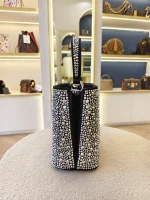 Prada, Panier Bucket Bag with Crystals, Small, Black, Like New - Image 8
