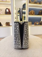 Prada, Panier Bucket Bag with Crystals, Small, Black, Like New - Image 9