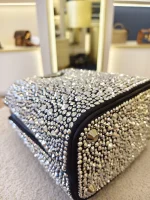 Prada, Panier Bucket Bag with Crystals, Small, Black, Like New - Image 12