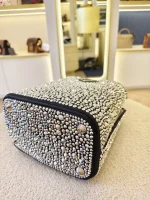 Prada, Panier Bucket Bag with Crystals, Small, Black, Like New - Image 14