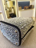 Prada, Panier Bucket Bag with Crystals, Small, Black, Like New - Image 18