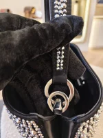 Prada, Panier Bucket Bag with Crystals, Small, Black, Like New - Image 26