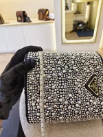Prada, Panier Bucket Bag with Crystals, Small, Black, Like New - Image 34
