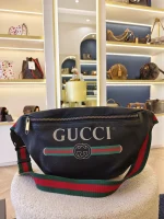 Gucci, Gucci Print Belt Bag, Small, Black, Very Good - Image 2