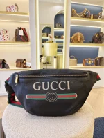 Gucci, Gucci Print Belt Bag, Small, Black, Very Good - Image 3