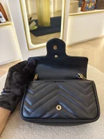 Gucci, GG Marmont Super Mini Bag, Supermini, Black, Very Very  Good - Image 19