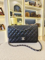 Chanel, Classic Flap Bag, 10", Black, Like New - Image 4