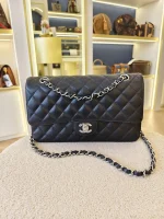 Chanel, Classic Flap Bag, 10", Black, Like New - Image 5