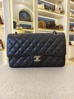 Chanel, Classic Flap Bag, 10", Black, Like New - Image 6