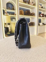 Chanel, Classic Flap Bag, 10", Black, Like New - Image 9