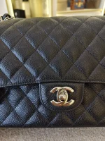 Chanel, Classic Flap Bag, 10", Black, Like New - Image 22