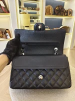 Chanel, Classic Flap Bag, 10", Black, Like New - Image 23
