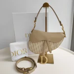 Dior, Saddle Bag, Medium, Beige, Like New - Image 2