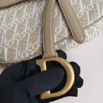 Dior, Saddle Bag, Medium, Beige, Like New - Image 10