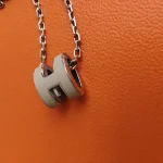 Hermes, Mini Pop H Pendant, Mini, Brown, Like New - Image 5