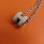 Hermes, Mini Pop H Pendant, Mini, Brown, Like New - Image 9