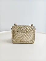 Chanel, Square Classic Single Flap Bag, 7", Gold, Very Very  Good - Image 4