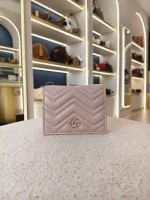 Gucci, GG Marmont Card Case Wallet, , Pink, New - Image 3