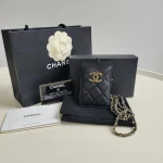 Chanel, Classic Card Holder on Chain, , Black, Very Very  Good - 图片 2