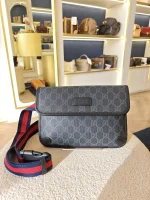 Gucci, GG Supreme Black Belt Bag, , Black, Very Very  Good - Image 3
