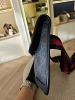Gucci, GG Supreme Black Belt Bag, , Black, Very Very  Good - Image 10