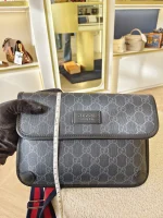 Gucci, GG Supreme Black Belt Bag, , Black, Very Very  Good - Image 31