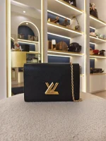 Louis Vuitton, Twist Belt Chain Wallet, , Black, Like New - Image 4