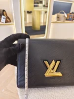 Louis Vuitton, Twist Belt Chain Wallet, , Black, Like New - Image 40