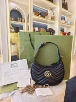 Gucci, Marmont Half-Moon Mini Bag, Mini, Black, Like New - Image 2