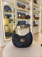 Gucci, Marmont Half-Moon Mini Bag, Mini, Black, Like New - Image 5