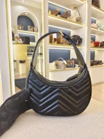 Gucci, Marmont Half-Moon Mini Bag, Mini, Black, Like New - Image 6