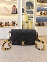 Chanel, Mini Flap Bag with Coin Charm,  8", Black, Very Very  Good - Image 4