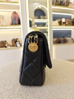 Chanel, Mini Flap Bag with Coin Charm,  8", Black, Very Very  Good - Image 8