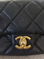 Chanel, Mini Flap Bag with Coin Charm,  8", Black, Very Very  Good - Image 10