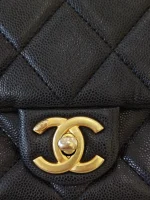 Chanel, Mini Flap Bag with Coin Charm,  8", Black, Very Very  Good - Image 11