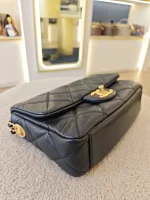 Chanel, Mini Flap Bag with Coin Charm,  8", Black, Very Very  Good - Image 14