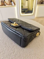 Chanel, Mini Flap Bag with Coin Charm,  8", Black, Very Very  Good - Image 16