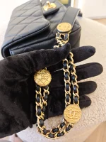 Chanel, Mini Flap Bag with Coin Charm,  8", Black, Very Very  Good - Image 39