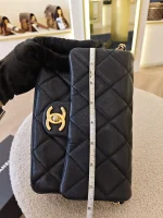 Chanel, Mini Flap Bag with Coin Charm,  8", Black, Very Very  Good - Image 40