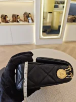 Chanel, Mini Flap Bag with Coin Charm,  8", Black, Very Very  Good - Image 44