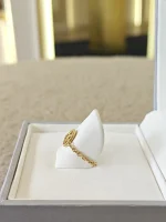 Dior, Rose des Vents Chain Ring, 49, Gold, Like New - Image 8