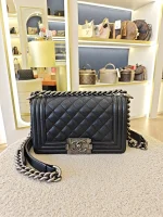 Chanel, Boy 8,  8", Black, Very Very  Good - Image 4