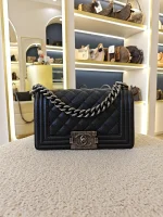 Chanel, Boy 8,  8", Black, Very Very  Good - Image 5