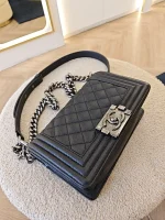 Chanel, Boy 8,  8", Black, Very Very  Good - Image 6