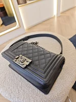 Chanel, Boy 8,  8", Black, Very Very  Good - Image 8