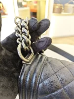Chanel, Boy 8,  8", Black, Very Very  Good - Image 17